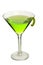 Appletini on white, with apple peel twist. With clipping path.