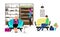 Applicants at HR agency flat vector illustration