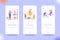 Application design set for Online Taxi Ordering, Team Success and Online Dating. UI onboarding screens design. Mobile app template