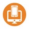 Application, devices, responsive design icon. Orange version