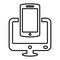 Application, devices, responsive design outline icon. line art design
