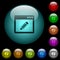 Application edit icons in color illuminated glass buttons