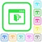 Application exit vivid colored flat icons icons