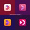 Application icons set. Arrow sign collection. Logo elements in m