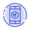 Application, Message, Mobile Apps, poniter Blue Dotted Line Line Icon