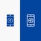 Application, Message, Mobile Apps, poniter Line and Glyph Solid icon Blue banner Line and Glyph Solid icon Blue banner