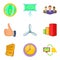 Application program icons set, cartoon style