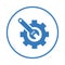 Application tools, setting icon. Blue vector design.