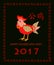 Applique for Chinese New Year with decorative paper rooster