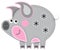 Applique\\\' work in the form of pig from a fabric