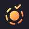 Apply breathe animation effect orange solid gradient ui icon for dark theme