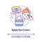 Apply eye cream concept icon