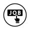 Apply, job, job search icon. Black Vector.