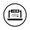 Apply, job, job search, Online job icon. Black vector.
