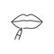 Apply lip liner line color icon. Sign for web page, mobile app