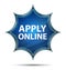 Apply Online magical glassy sunburst blue button
