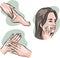 Applying moisturizer to hands, face and feet vector illustration