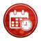 Appointment date calendar icon realistic diagonal motion red round button illustration