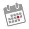 Appointment in a grey calendar icon pictogram