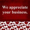 We appreciate your business message with hearts