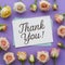 Appreciation blooms Thank You note accented with miniature roses