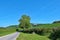 The approach road to the Kilburn White Horse, in the North Yorkshire National Park.