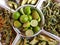 approach to a plate of vegetables for seasoning of traditional Mexican food