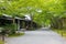 Approach to Sanzenin Temple in Ohara, Kyoto, Japan. Sanzenin Temple was founded in 804