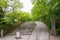 Approach to Sanzenin Temple in Ohara, Kyoto, Japan. Sanzenin Temple was founded in 804