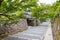 Approach to Sanzenin Temple in Ohara, Kyoto, Japan. Sanzenin Temple was founded in 804