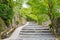 Approach to Sanzenin Temple in Ohara, Kyoto, Japan. Sanzenin Temple was founded in 804