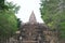 Approach and tower of Phnom Rung, Buriram`s Khmer temple on volcano, in Thailand