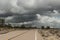 Approaching a desert storm in Mohave National Preserve