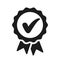 Approval check icon, quality sign - vector