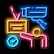 approval of film neon glow icon illustration