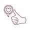 Approval hands with heart isolated icon
