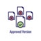 Approval and Signature Icon with approved imagery - to show someone who`s given the go ahead