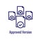 Approval and Signature Icon with approved imagery - to show someone who`s given the go ahead