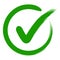 Approval symbol check mark in a circle, drawn hand, vector green sign OK approval or development checklist. personal choice mark