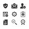 Approve black glyph icons on white background