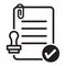 approve document icon, with tick