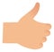Approve icon. Like hand gesture. Thumb up