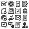 Approve Icons Set on White Background. Vector