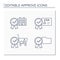 Approve line icons set