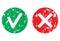 Approve and reject symbol stamp vector
