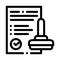 Approve Stamp Icon Vector Outline Illustration