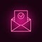 approved answer in envelope icon. Elements of interview in neon style icons. Simple icon for websites, web design, mobile app,