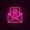 approved answer in envelope icon. Elements of interview in neon style icons. Simple icon for websites, web design, mobile app,