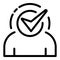 Approved business manager icon, outline style