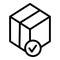 Approved cargo box icon, outline style